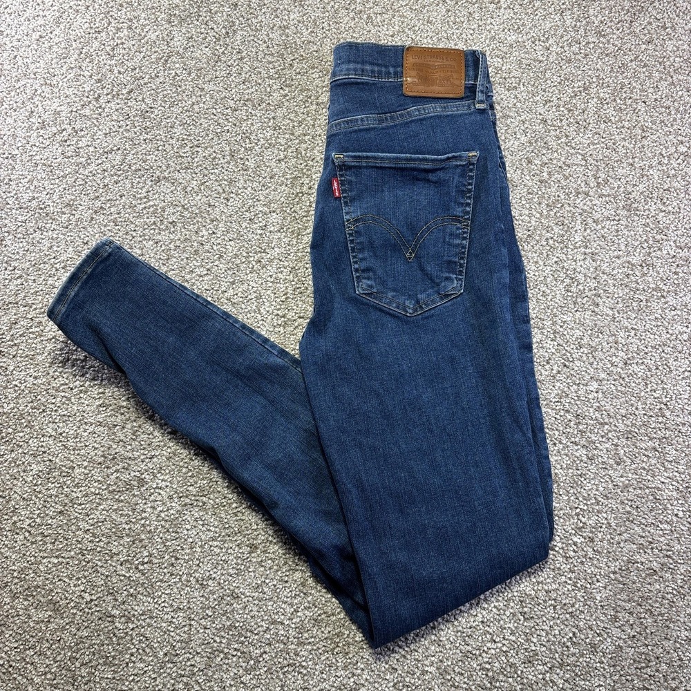 Levis Mile High Super Skinny Jeans Womens W29 L30 Blue High Rise Stretch Denim